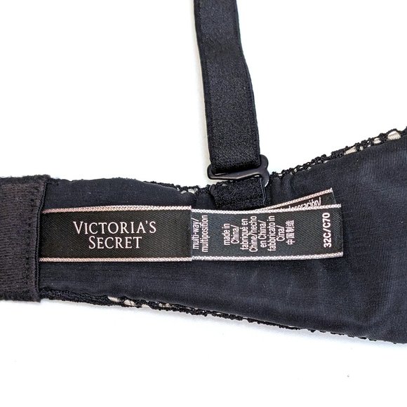 Victoria's Secret VS Intimates Very Sexy Multi-Way Black Beige Bra Lace Size 32C - Picture 4 of 4
